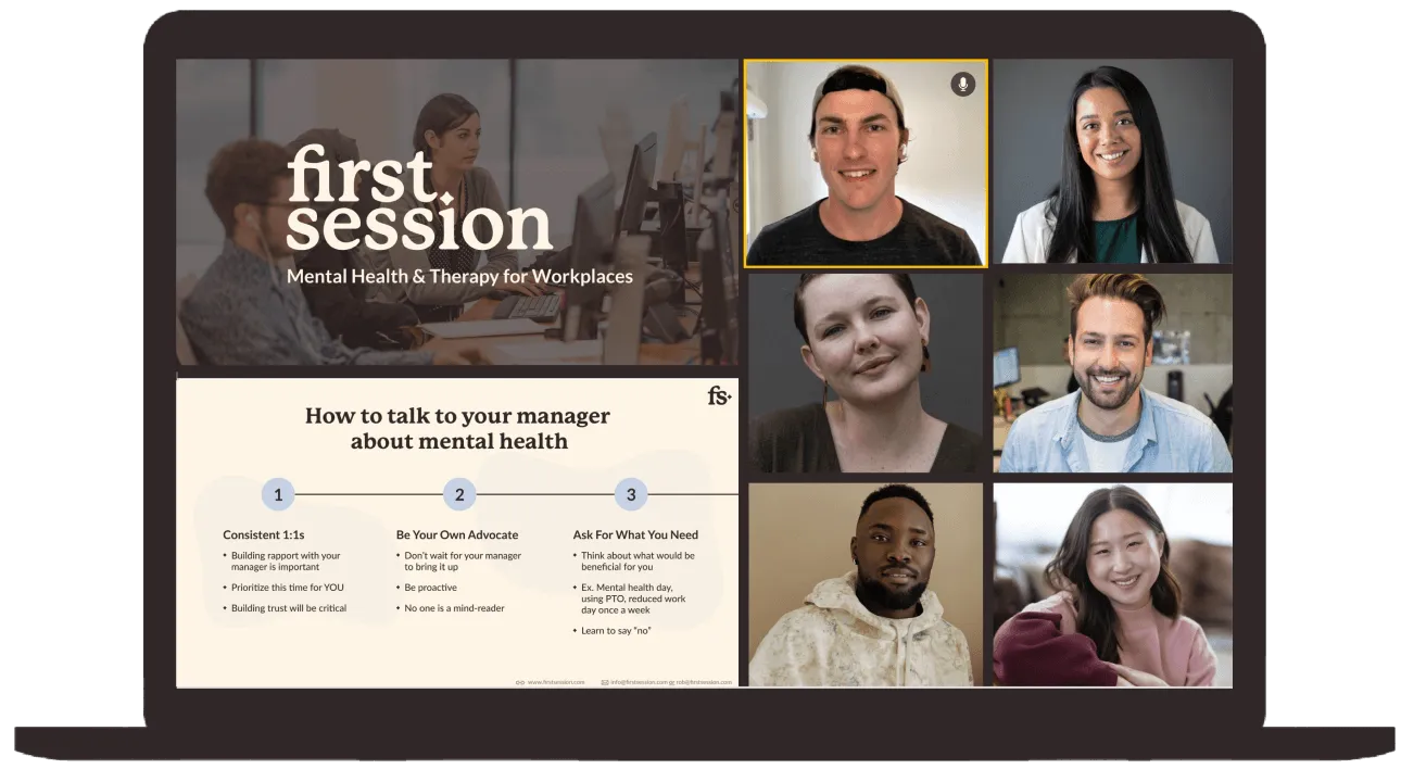 A First Session workplace mental health webinar